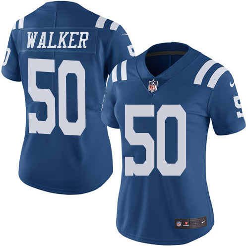 Indianapolis Colts #50 Limited Anthony Walker Royal Blue Nike NFL Women Rush Vapor Untouchable Jersey